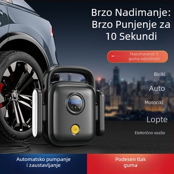 Prijenosna pumpa za automobil s digitalnim zaslonom, 12V, 120W, 60 cm crijevo, 35 L/min