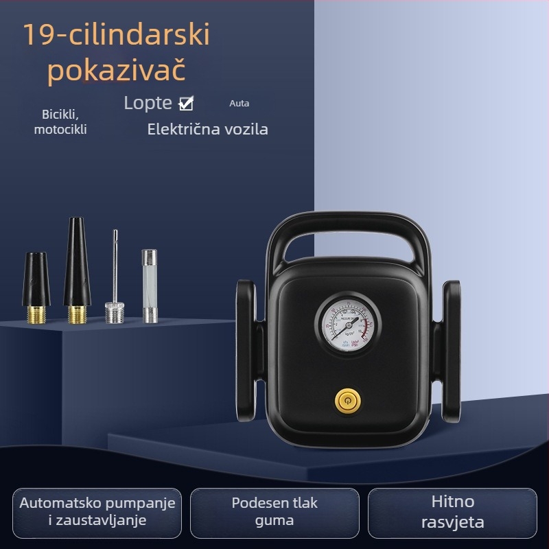 Prijenosna pumpa za automobil s digitalnim zaslonom, 12V, 120W, 60 cm crijevo, 35 L/min