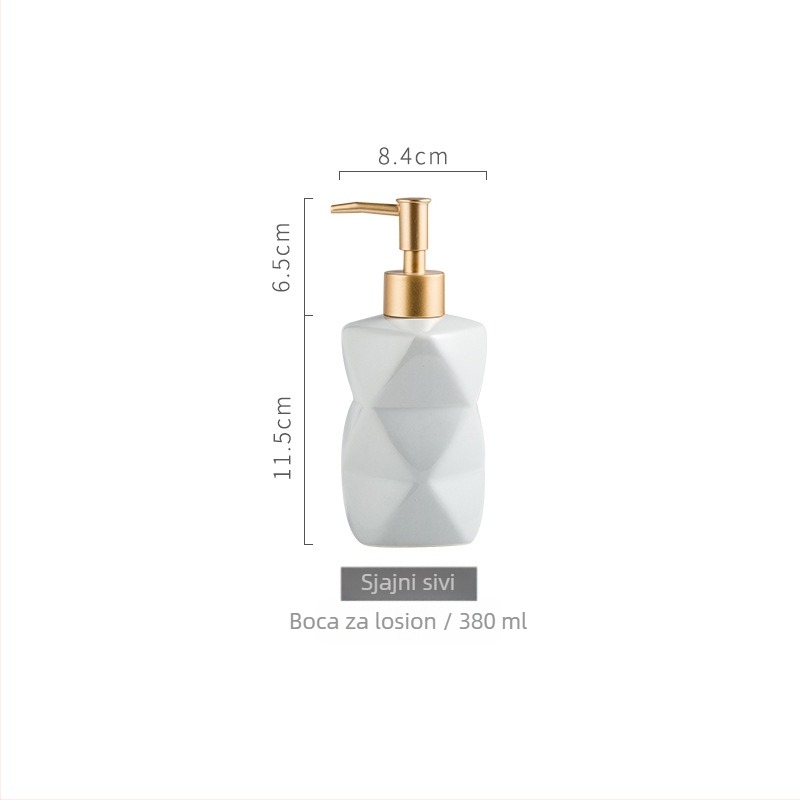 Nordic Color Glaze keramički dozator bočica za sapun, gel za tuširanje, šampon i losion, mat tekstura; Materijal: keramika; Težina: 0.3; Obrada: glaziranje; Stil: Novi kineski stil