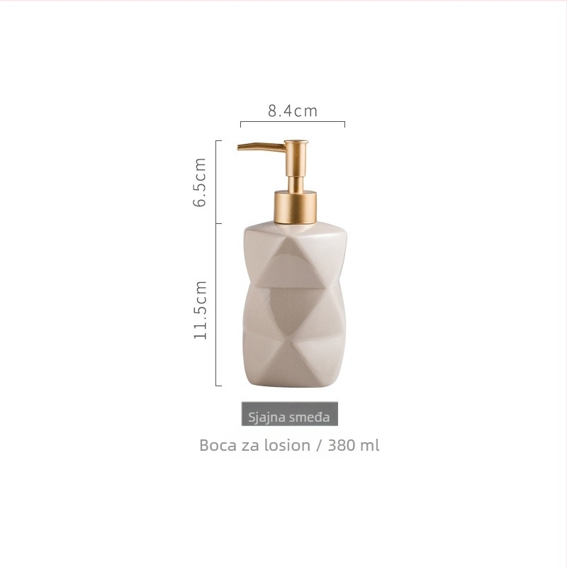Nordic Color Glaze keramički dozator bočica za sapun, gel za tuširanje, šampon i losion, mat tekstura; Materijal: keramika; Težina: 0.3; Obrada: glaziranje; Stil: Novi kineski stil