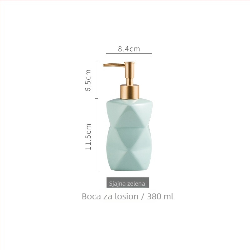Nordic Color Glaze keramički dozator bočica za sapun, gel za tuširanje, šampon i losion, mat tekstura; Materijal: keramika; Težina: 0.3; Obrada: glaziranje; Stil: Novi kineski stil