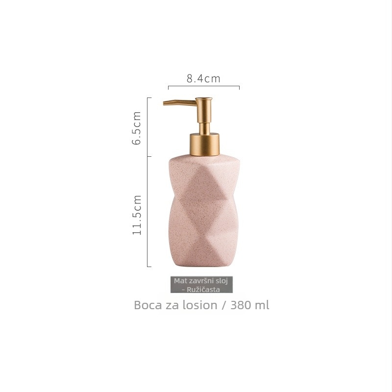 Nordic Color Glaze keramički dozator bočica za sapun, gel za tuširanje, šampon i losion, mat tekstura; Materijal: keramika; Težina: 0.3; Obrada: glaziranje; Stil: Novi kineski stil