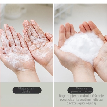 Asvel boca za pjenu s dozatorom — plastična, 200 g, ručno pritiskanje, moder stil