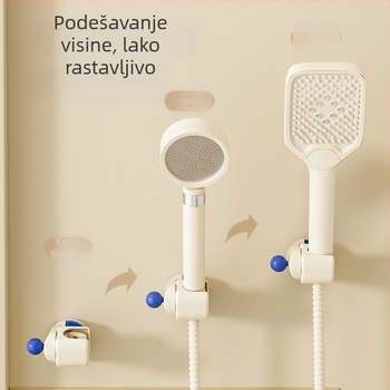 Pokretni držač za tuš sa usisnom čašom – zidni, ABS, 1-etažna polica za kupaonicu, bez bušenja, moderan dizajn