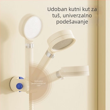 Pokretni držač za tuš sa usisnom čašom – zidni, ABS, 1-etažna polica za kupaonicu, bez bušenja, moderan dizajn