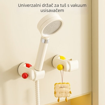 Pokretni držač za tuš sa usisnom čašom – zidni, ABS, 1-etažna polica za kupaonicu, bez bušenja, moderan dizajn