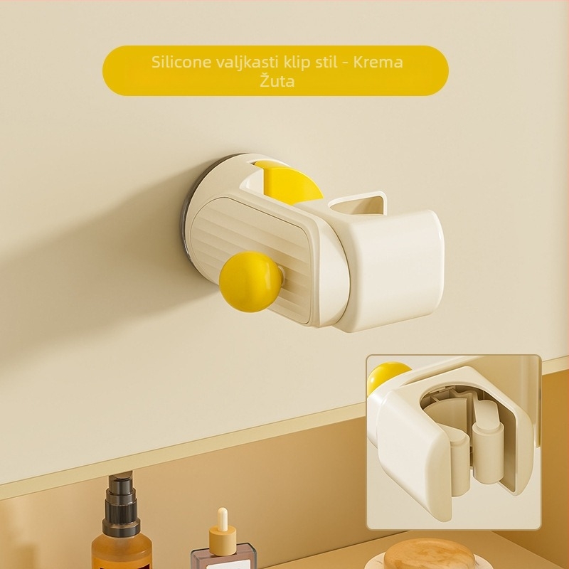 Pokretni držač za tuš sa usisnom čašom – zidni, ABS, 1-etažna polica za kupaonicu, bez bušenja, moderan dizajn