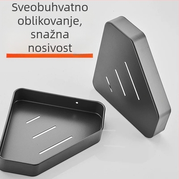 Komedan 1020 Dva složni kutni polic od aluminija za kupaonicu, premaz boje, nosivost 5–10 kg, moderni minimalistički stil