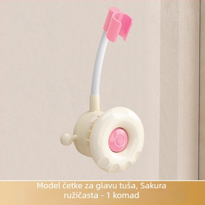 Držač za tuš glavu sa usisnom čašom, bez bušenja, na zid, plastičan, nosivost 3 kg