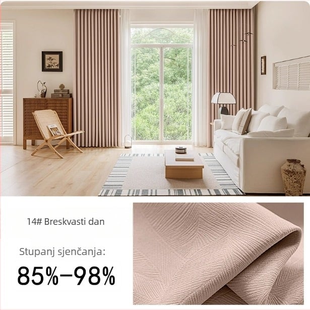 Cvjetne jacquard zavjese za spavaću sobu i balkon, dvostruki sloj s prozirnom slojom, potpuno zatamnjenje, francuskog stila