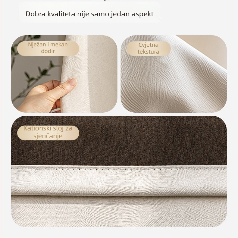Cvjetne jacquard zavjese za spavaću sobu i balkon, dvostruki sloj s prozirnom slojom, potpuno zatamnjenje, francuskog stila