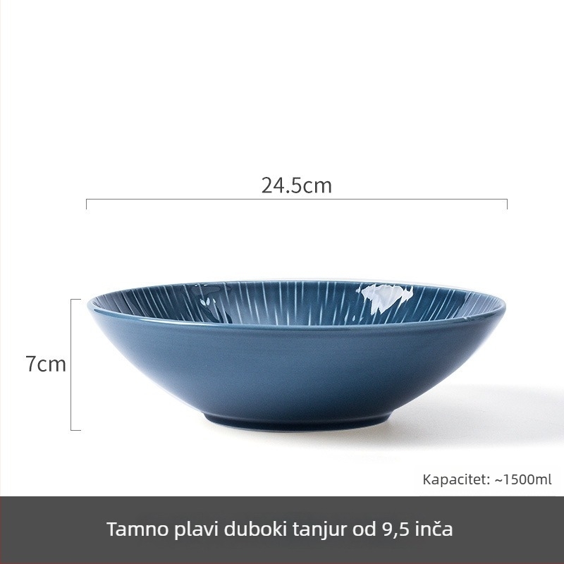Porcelanska zdjela u nordijskom stilu, okruglog oblika, pogodna za mikrovalnu pećnicu