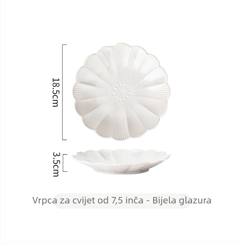 Porcelanski tanjur s cvjetnim uzorkom, nepravilnog oblika, retro stil, promjer 10–18 cm