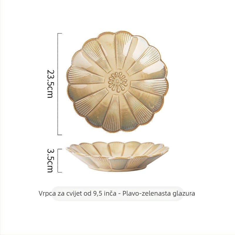 Porcelanski tanjur s cvjetnim uzorkom, nepravilnog oblika, retro stil, promjer 10–18 cm