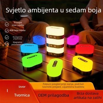 RGB magnetska atmosferska stolna lampa s USB punjenjem, LED diodama koje mijenjaju boju, noćno svjetlo za spavaću sobu