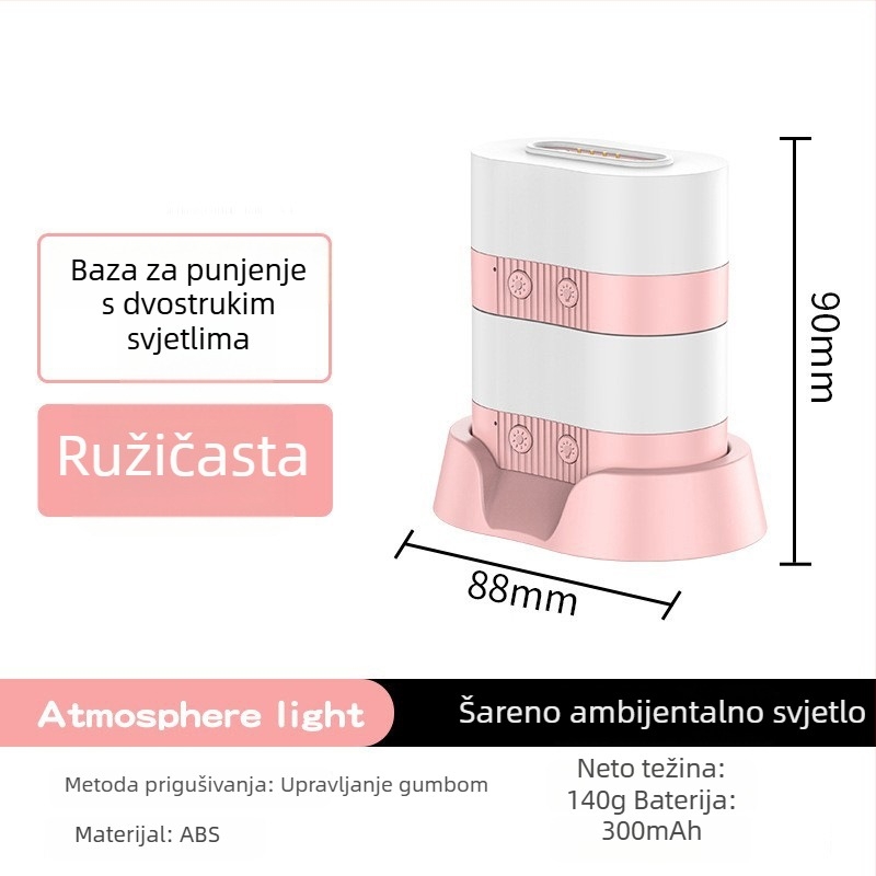 RGB magnetska atmosferska stolna lampa s USB punjenjem, LED diodama koje mijenjaju boju, noćno svjetlo za spavaću sobu