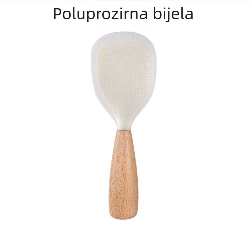 Silikonska kuhinjska žlica s drvenom ručkom, otporna na visoke temperature, višefunkcionalni kuhinjski alat, moderan minimalistički dizajn