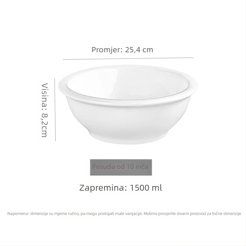 Porcelanska zdjela za juhu i rezance, okrugli oblik, mikrovalna sigurnost, moderan minimalistički stil