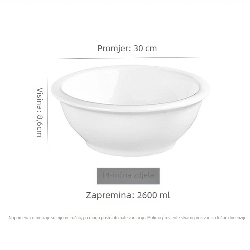 Porcelanska zdjela za juhu i rezance, okrugli oblik, mikrovalna sigurnost, moderan minimalistički stil