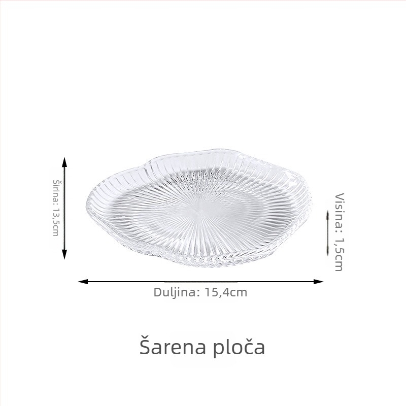 Set zdjela za desert od stakla, nepravilnog oblika, japanski stil, jednobojni dizajn