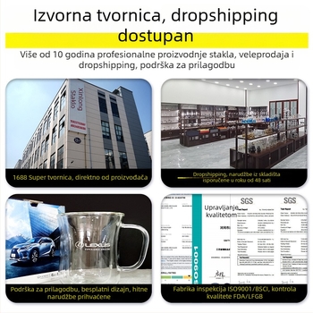 Dvoslojna staklena zdjela od borosilikatnog stakla – otporna na toplinu, prozirna, za voće, jogurt i salatu