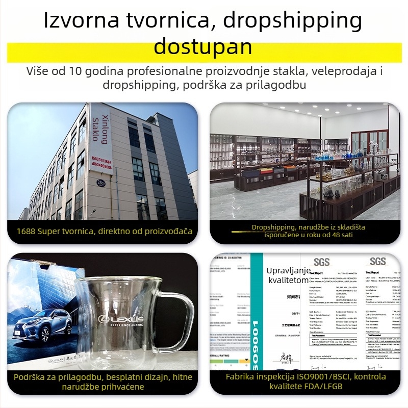 Dvoslojna staklena zdjela od borosilikatnog stakla – otporna na toplinu, prozirna, za voće, jogurt i salatu