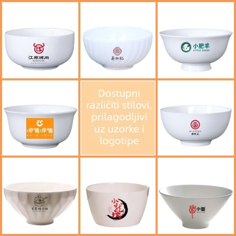 Set posuđa od kostnog porculana za mikrovalnu, okrugle zdjele, mogućnost otiska logotipa