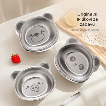 Dječja posuda od nehrđajućeg čelika 304, kvaliteta hrane, nepravilnog oblika, uzorak životinja, elektroplatirani završetak