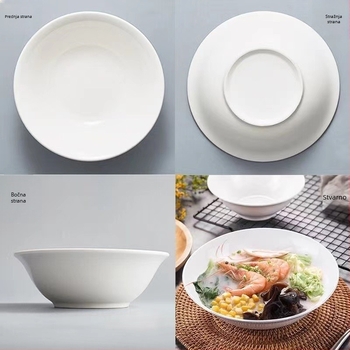 Keramička zdjela, okrugli oblik, jednobojni dizajn, moderni minimalistički stil, prikladna za mikrovalnu pećnicu