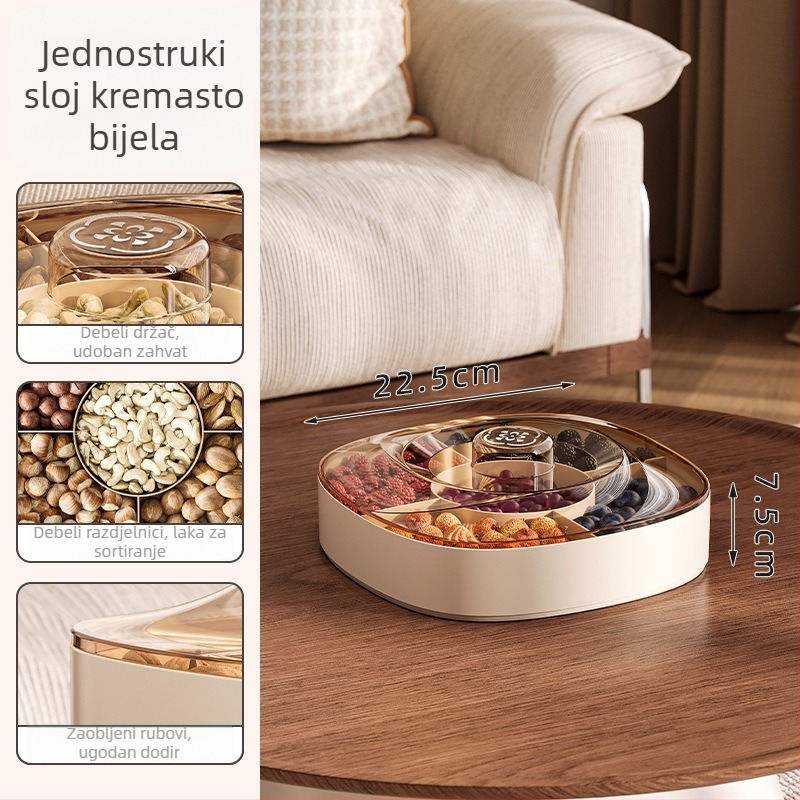 Plastični tanjur za voće, moderan minimalistički stil, jednobojni dizajn, lansiran 2024.