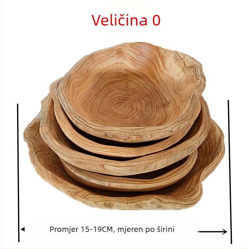 Drvena posuda za voće u Wabi-Sabi stilu s rezbarenjem korijena, retro dizajn • Wood Art Years • premium kvaliteta • proljeće 2025 izdanje