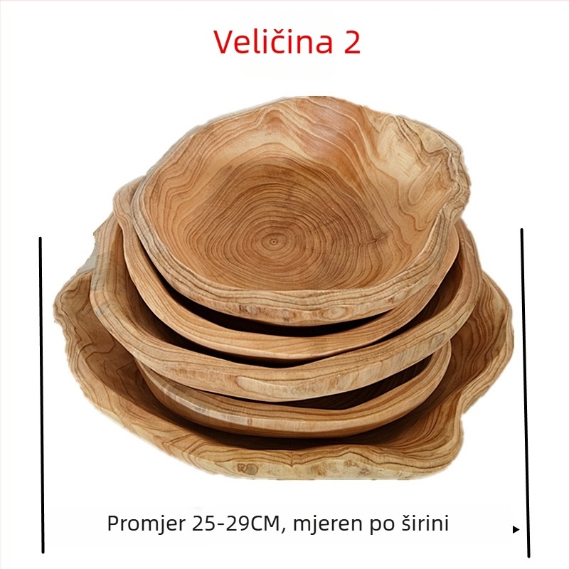 Drvena posuda za voće u Wabi-Sabi stilu s rezbarenjem korijena, retro dizajn • Wood Art Years • premium kvaliteta • proljeće 2025 izdanje