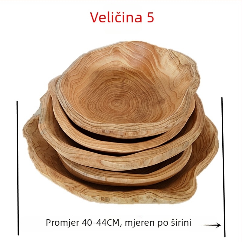 Drvena posuda za voće u Wabi-Sabi stilu s rezbarenjem korijena, retro dizajn • Wood Art Years • premium kvaliteta • proljeće 2025 izdanje