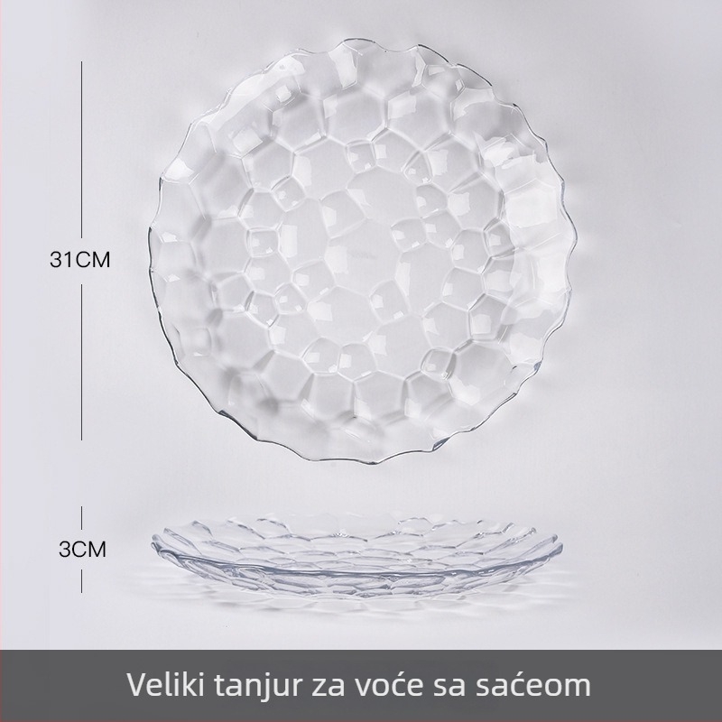 Staklena košarica za voće, Lizun BLINKMAX, moderni minimalistički stil