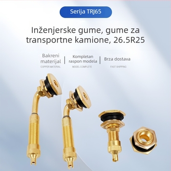 Tubeless ventil za gume, bakreno kućište, velika jezgrena šupljina, presna ugradnja