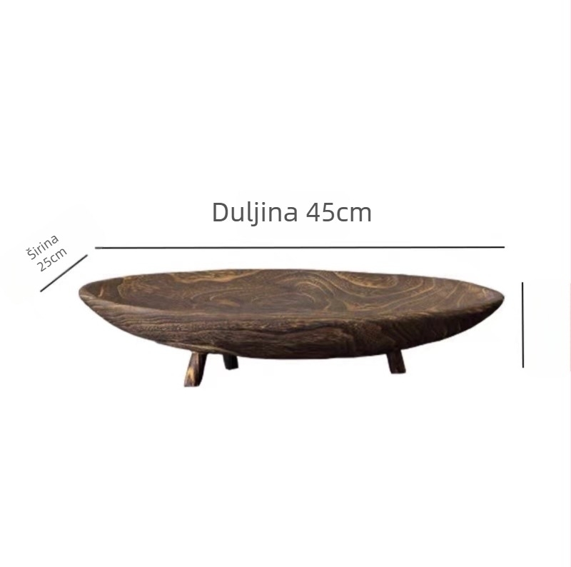 Pladanj za voće i košarica od masivnog drveta, Wabi-Sabi stil, vintage dizajn za dnevni boravak, izlazak zimi 2020., šifra 817747239