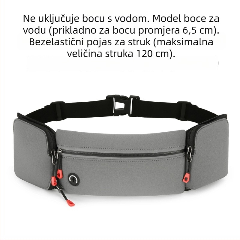 Sportski kaiš za trbuh - ultra lagan, noćno reflektirajući, diving tkanina, unisex, za vanjske sportove