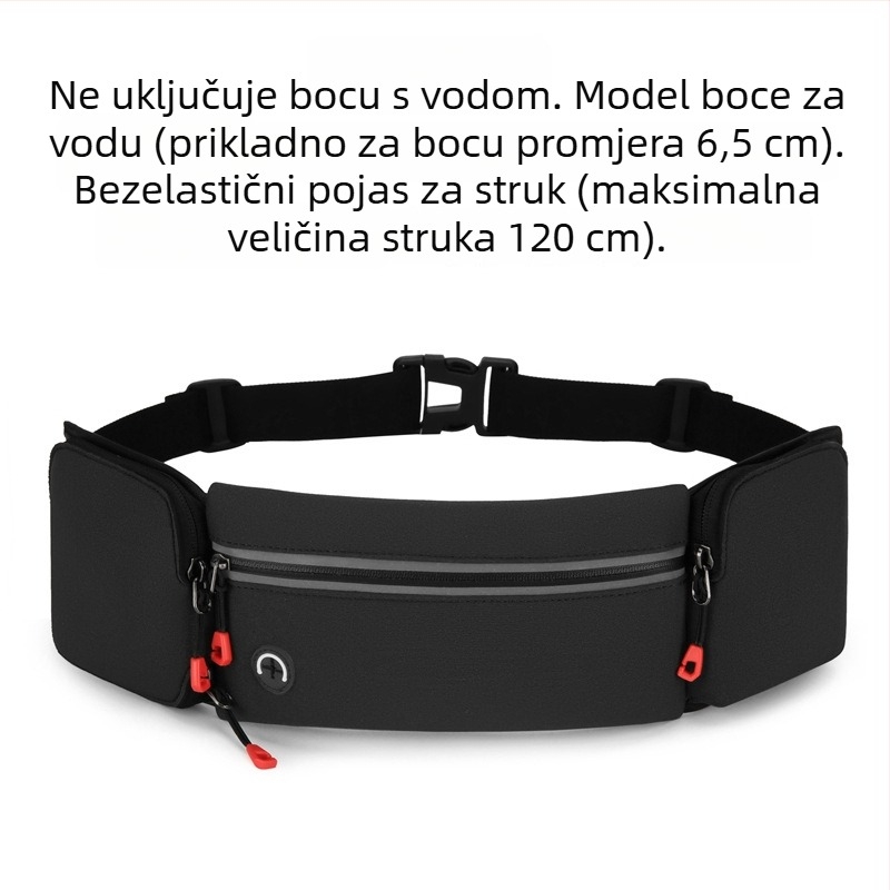 Sportski kaiš za trbuh - ultra lagan, noćno reflektirajući, diving tkanina, unisex, za vanjske sportove