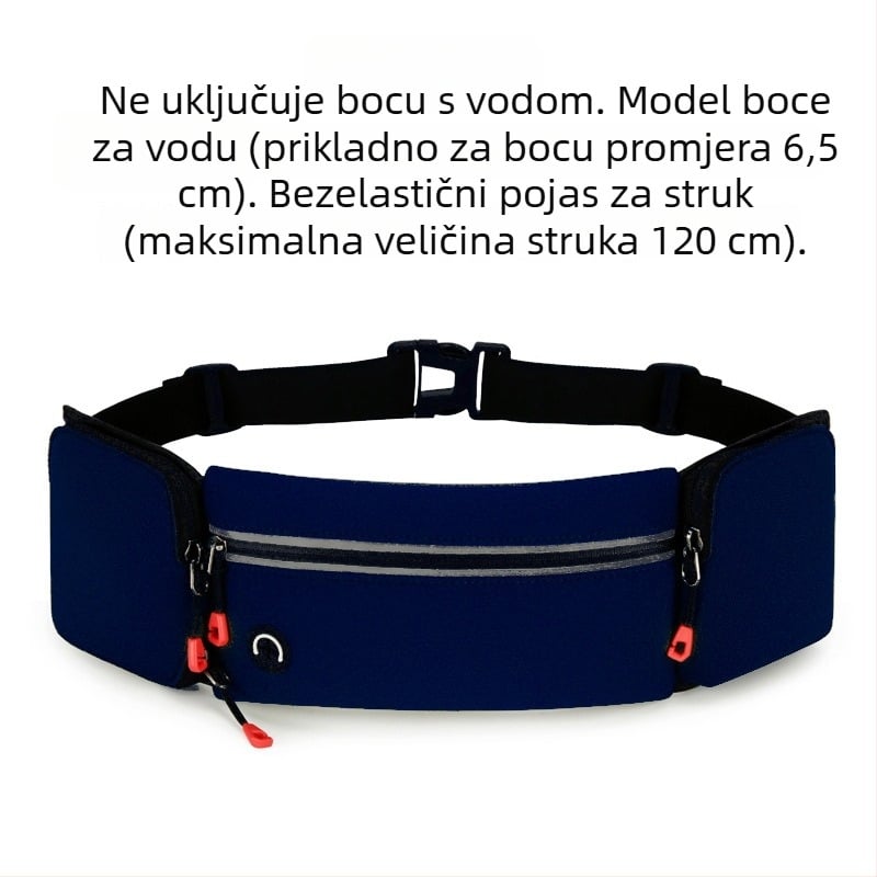 Sportski kaiš za trbuh - ultra lagan, noćno reflektirajući, diving tkanina, unisex, za vanjske sportove