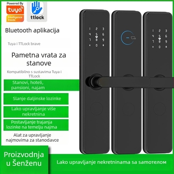 Brava za vrata s otiskom prsta za sigurnosna i drvena vrata, Da pi yang, aluminijska legura, model N333
