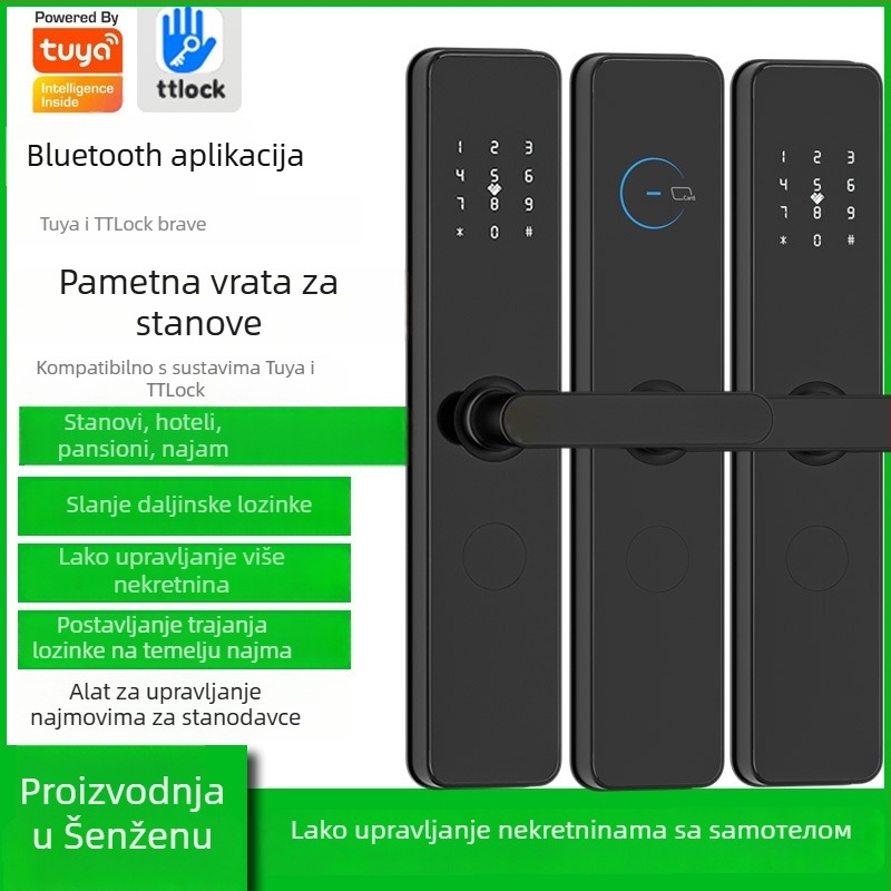 Brava za vrata s otiskom prsta za sigurnosna i drvena vrata, Da pi yang, aluminijska legura, model N333