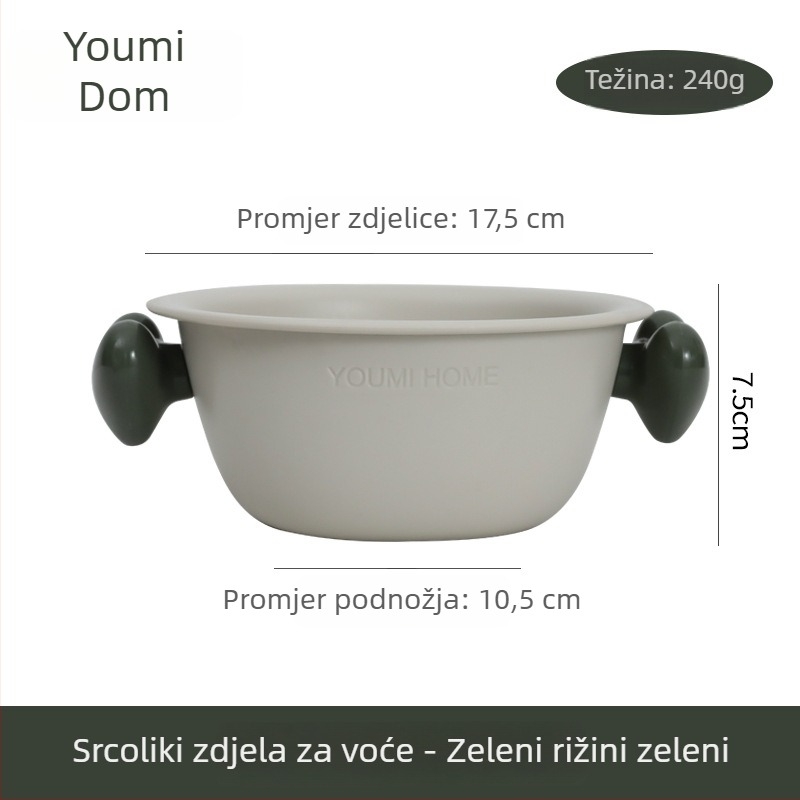 Plastični koš za voće u obliku srca, dvostruki sloj, odvod, otporan na visoke temperature, pogodan za perilicu posuđa