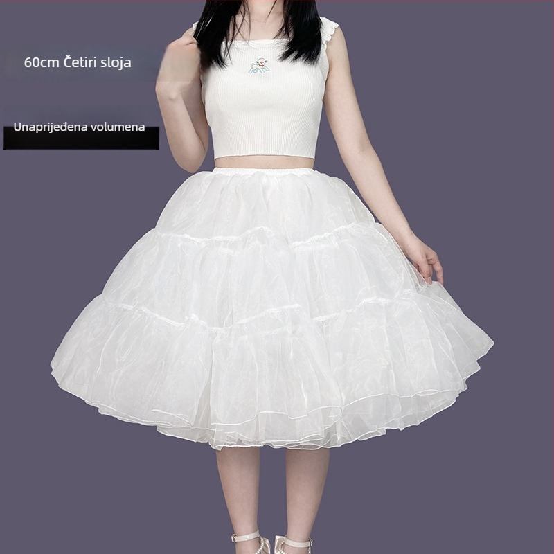 Lolita Petticoat, Boneless Bustle, Mekani gazasti srednje duljine, Odjeća za odrasle, Aobai Beautiful Clothes, Ljeto 2025