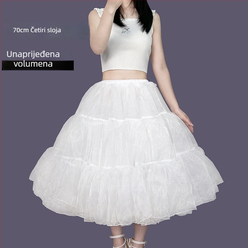 Lolita Petticoat, Boneless Bustle, Mekani gazasti srednje duljine, Odjeća za odrasle, Aobai Beautiful Clothes, Ljeto 2025