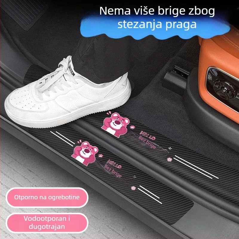 Prag vrata od karbonskih vlakana - univerzalna zaštita praga s uzorkom karbonskih vlakana, otporna na ogrebotine