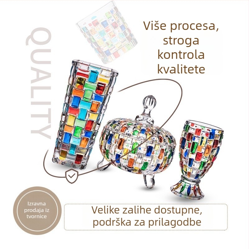 Shengruidang stakleni pladanj za voće, europskog stila, ručno oslikan, jednostavan stil
