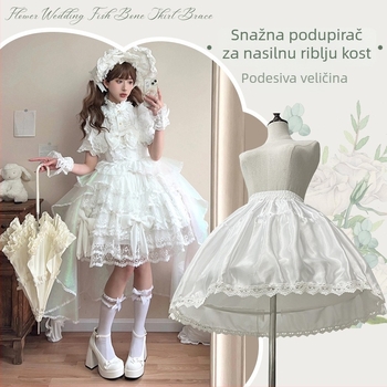 Huixin Winning Lolita suknja s podstavom i podesivim čeličnim okovima, srednje duljine, za odrasle, zima 2024