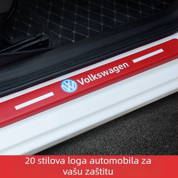 Zaštita pragova automobila - 3D karbonska naljepnica, univerzalna kompatibilnost