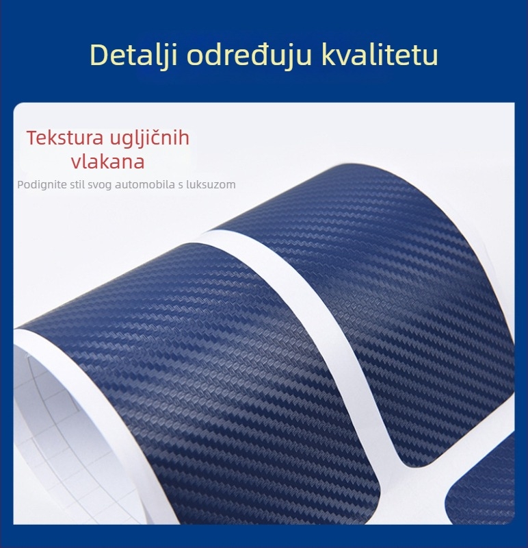 Zaštita pragova automobila - 3D karbonska naljepnica, univerzalna kompatibilnost