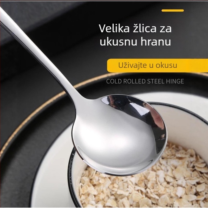 Nerđajući čelična okrugla žlica s laserskim logom – moderni minimalistički dizajn, Guida